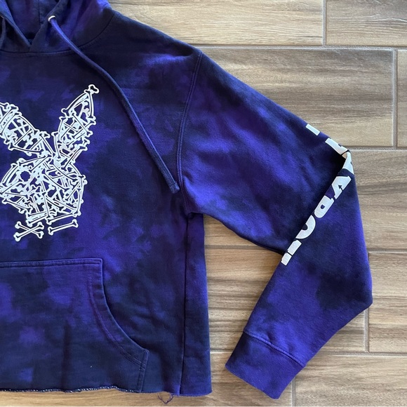PLAYBOY Skeleton Rabbit Head Crop Hoodie Sz SMALL - Picture 6 of 10